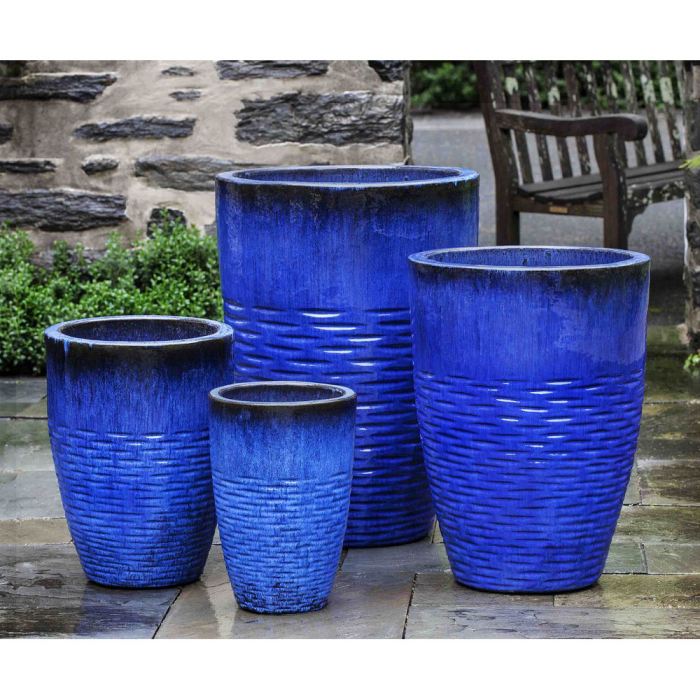 The mad potter plant pots blue